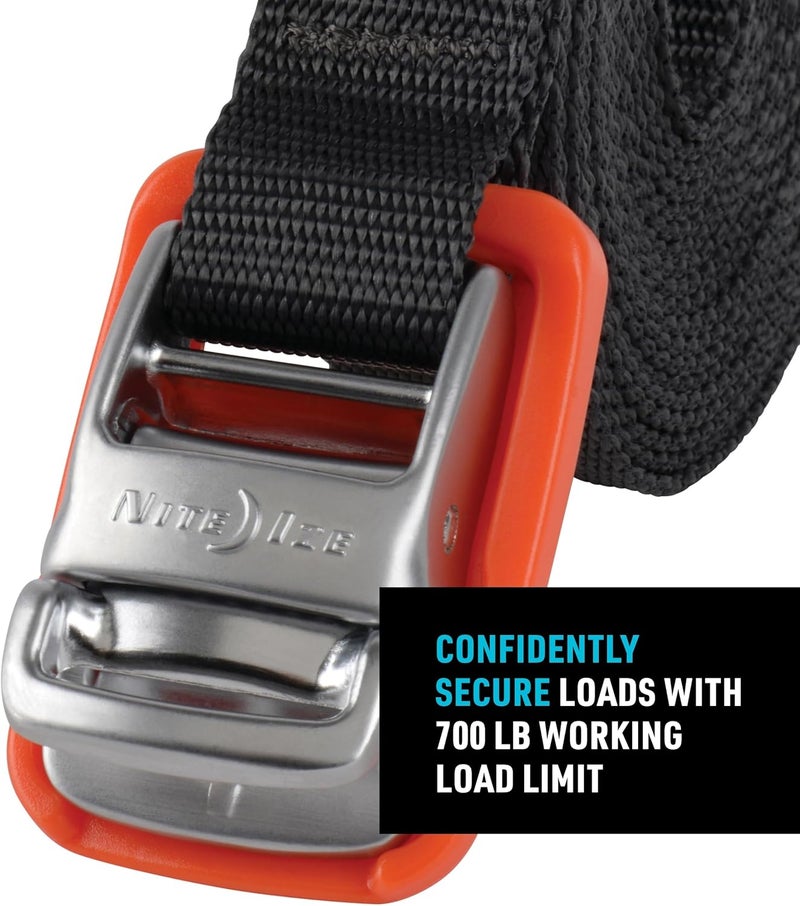 NiteIze CamJam Tie Down Strap - Tie Down Ratchet Straps - Straps for Trucks & Cars - Tie Downs for Luggage & Gear - 12 ft Strap, Orange (Pack of 2) - Image 4